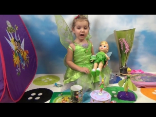 video катя фея динь динь открывает много игрушек в палатке disney fairies tinker bell a lot of toys sex