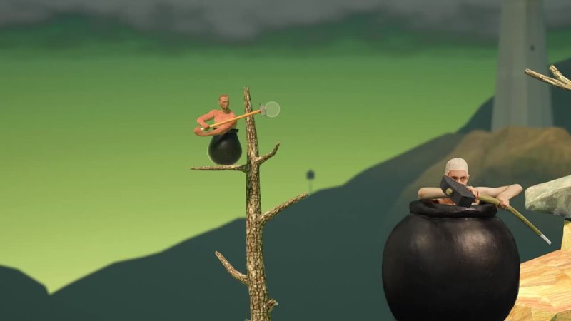 video играем в getting over it with bennett foddy в реальном горшке с молотом sex