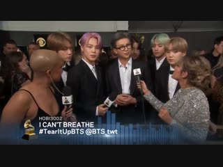 video bts grammy red carpet interview 1 facebook live ver 방탄소년단 그래미 레드카펫 인터뷰 grammys tearitupbts bts twt sex