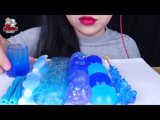 video asmr blue desserts 파란색 먹방 edible jello shots frog egg jelly twizzlers nik l n sex
