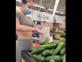 video cucumba i know where that cucumber is going vegetables supermarket girl sex