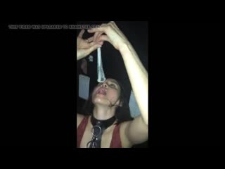 video глотает сперму с презерватива камшот конча минет шалава шлюха slut wife gangbang glory hole cum eating sex