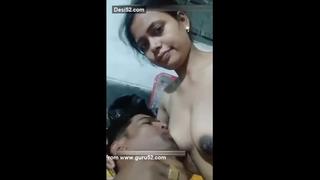 video desi indian hindu whore bhabhi boobs sucked by her horny devar nipples milk drinking slut enjoying breasts biting sex