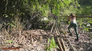 video snakes ct camping im building a shelter under the rocks from start to finish pick papaya and made a delicious salad sex