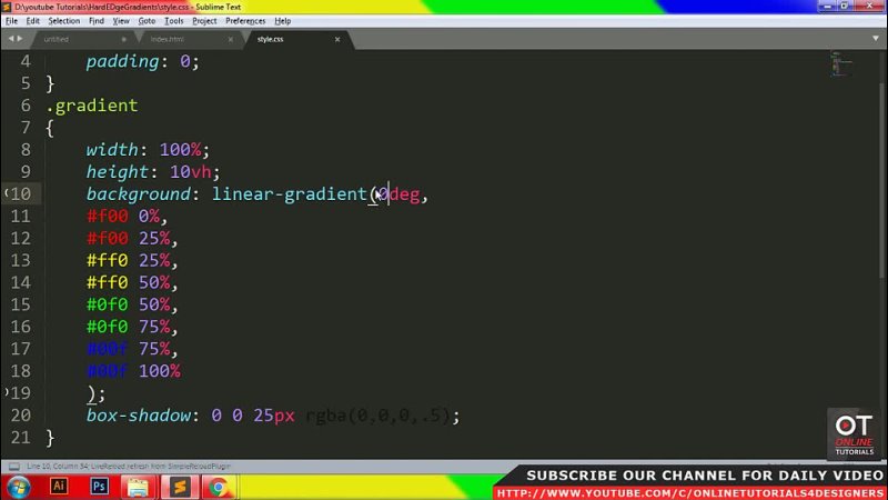 video how to make a hard edge linear gradient background using html5 and css3 css gradients experiment sex
