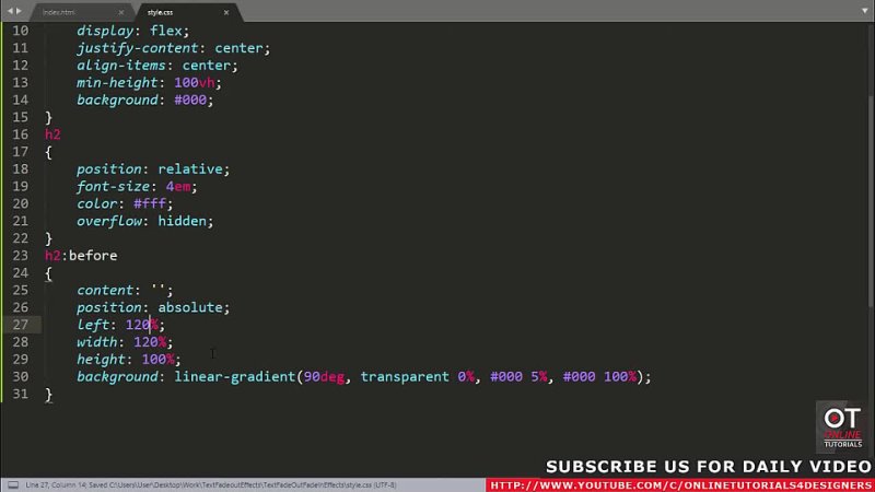 video text fade in and fade out css animation effects html5 css3 animation sex