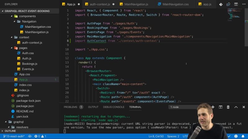 video 14 using the token build a complete app with graphql mongodb and sex