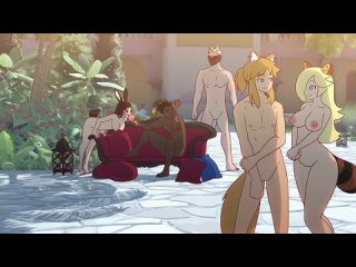 video bunny tail couch dva dark skinned male dialogue dreadlocks duo focus edit erect penis fellatio sex