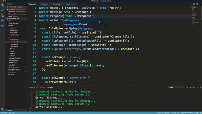 video react file uploader with express using react hooks sex