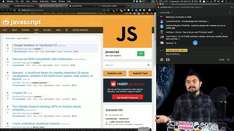 video morning tea with cj 2019 09 13 typescript 3 5 github actions sequelize sql injection and more sex