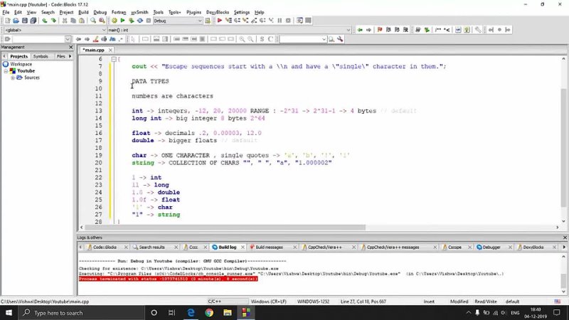 video c tutorial for beginners 4 c input input statements in c escape sequences sex