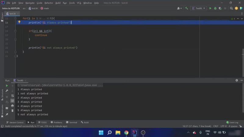video kotlin tutorial for beginners kotlin continue expression with example sex