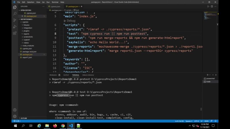 video cypress beginner tutorial 11 html reports solution unexpected token in json at position 0 sex