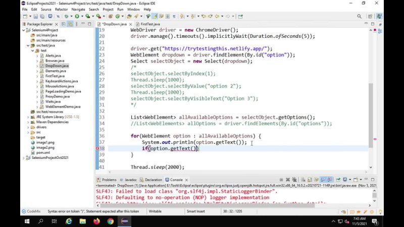 video selenium 4 beginner tutorial 10 how to handle dropdown sex