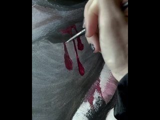 video posting the painting process of my ratty friend again as ig degraded it so badly the first time sex