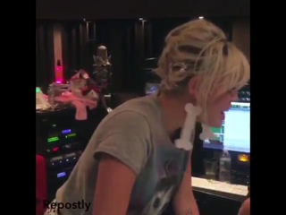 video miley in the studio in may last year recording we a famly sex