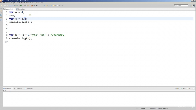 video 15 javascript code calculations and ternary sex
