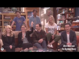 video mayim leads cheers on the set of the big bang theory for the 2016 tbbt ucla scholars sex