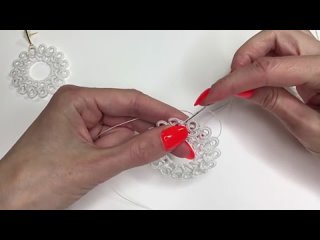 video needle tatting round lace earrings tatted earrings фриволите иглой кружевны sex