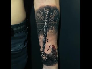 video скандинавская татуироа vikings викинги tattoo язычество северная традиция руны мифология sex