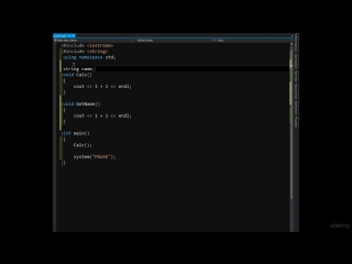 video 027 outputting text to the console and taking input using functions sex