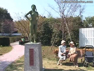 video asian public painted statue fuck sex