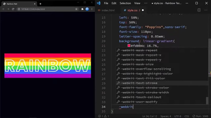 video css rainbow text animation css text effect sex