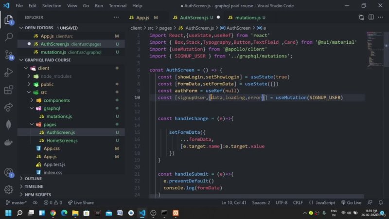 video udemy graphql with react node js real time private chat app 2022 3 sex